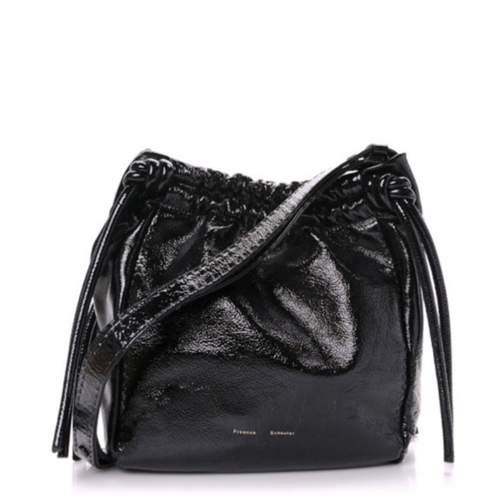 PROENZA SCHOULER
Crinkled Patent Calfskin Drawstring Pouch - Black - NWT